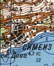 Топографічна карта Сімеїза