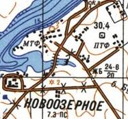 Топографічна карта Новоозерного