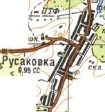 Topographic map of Rusakivka