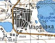 Топографическая карта Марфовки
