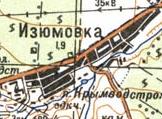 Топографическая карта Изюмовки