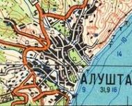 Топографічна карта Алушти