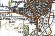 Топографическая карта Нижнегорского