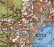 Топографічна карта Ялти