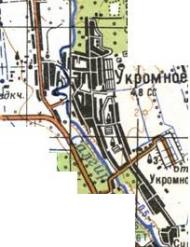 Topographic map of Ukromne