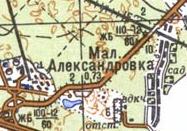 Топографическая карта Малой Александровки