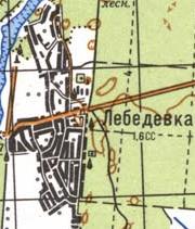 Топографическая карта Лебедевки