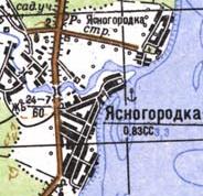 Топографічна карта Ясногородки
