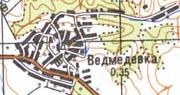Топографическая карта Ведмедевки