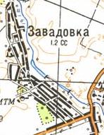Топографическая карта Завадовки