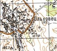 Топографическая карта Ольховца
