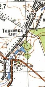 Топографическая карта Тадиевки