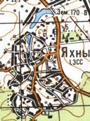 Топографічна карта Яхнів