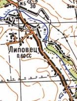 Топографічна карта Липовця