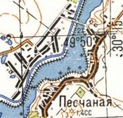 Топографическая карта Песчаной