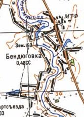 Топографічна карта Бендюгівки