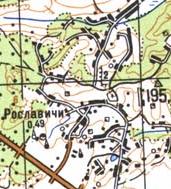 Топографічна карта Рославичів