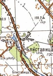 Топографічна карта Блиставиці