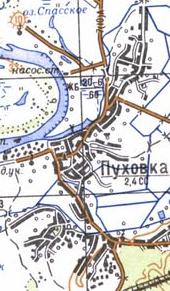 Топографічна карта Пухівки