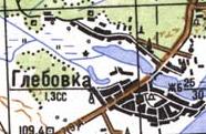 Топографическая карта Глебовки