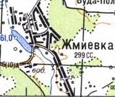Топографическая карта Жмиевки