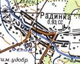 Топографическая карта Радинки