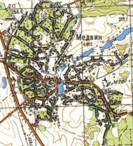 Топографическая карта Медвина