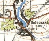 Топографическая карта Побережки