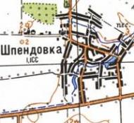 Топографическая карта Шпендовки