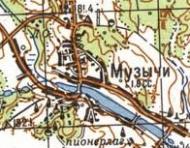 Topographic map of Muzychi