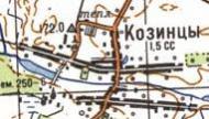 Топографічна карта Козинців