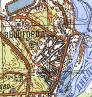 Топографічна карта Вишгорода