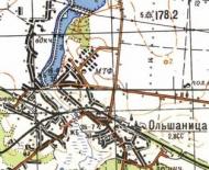 Топографічна карта Ольшаниці