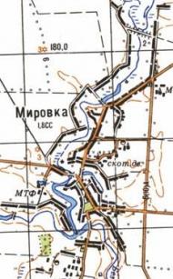 Топографическая карта Мировки