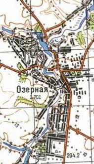 Топографическая карта Озерной