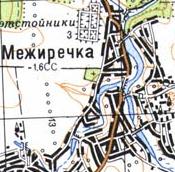 Топографическая карта Межиречки