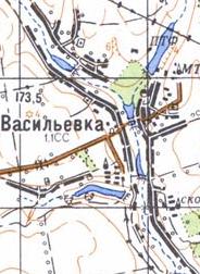 Топографическая карта Васильевки