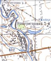 Топографическая карта Новогригоровки Второй