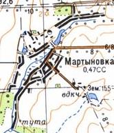 Топографічна карта Мартинівки