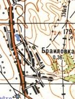 Топографическая карта Браиловки