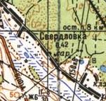Топографическая карта Свердловки