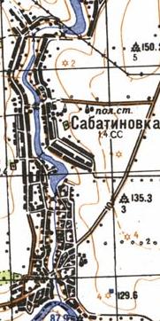 Топографическая карта Сабатиновки