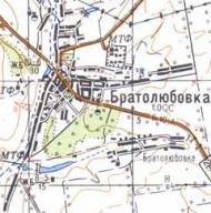 Топографическая карта Братолюбовки