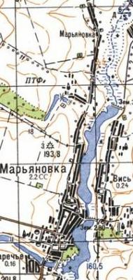 Топографическая карта Марьяновки