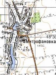 Топографическая карта Митрофановки