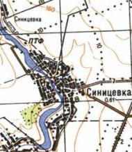 Топографическая карта Синицевки