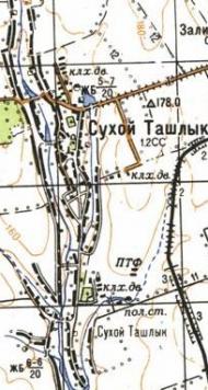 Топографическая карта Сухого Ташлика