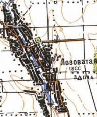 Топографическая карта Лозоватой