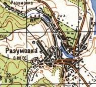 Топографическая карта Разумовки