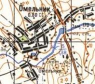 Топографическая карта Омельника